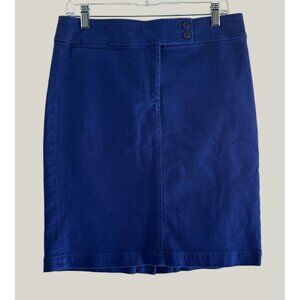 Talbots Womens Royal Blue Denim Look Pencil Skirt Size 6 Cotton & Spandex Size 6
